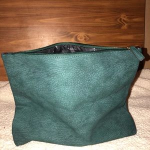 Free People Emerald Green Large Zipper Pouch